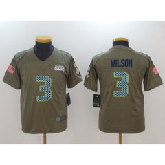 Youth Seattle Seahawks #3 Russell Wilson Salute To Service Limited Stitched NFL Jersey 