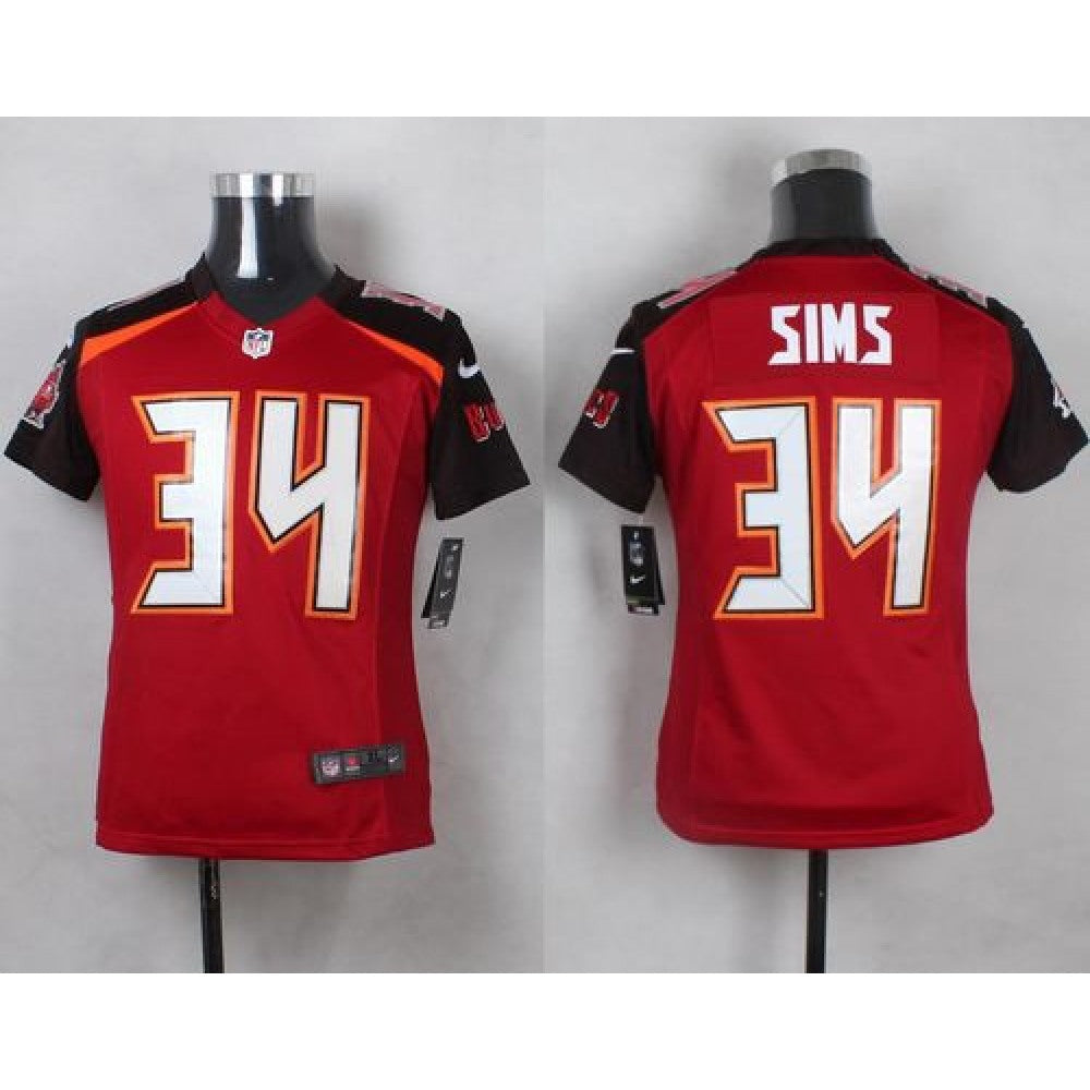 Buccaneers #34 Charles Sims Red Team Color Youth Stitched NFL New Elite Jersey 