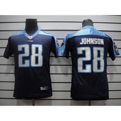 Titans #28 Chris Johnson Dark Blue Stitched Youth NFL Jersey 