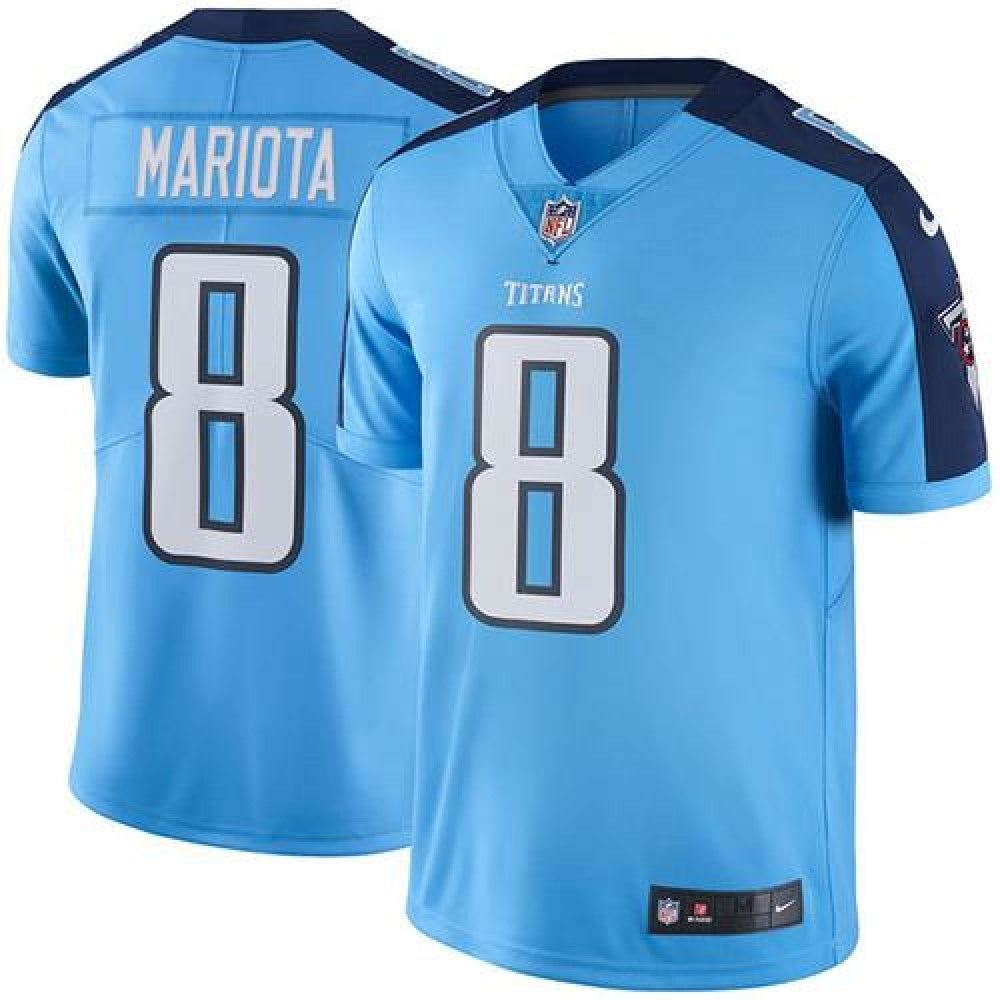 Titans #8 Marcus Mariota Light Blue Youth Stitched NFL Limited Rush Jersey 