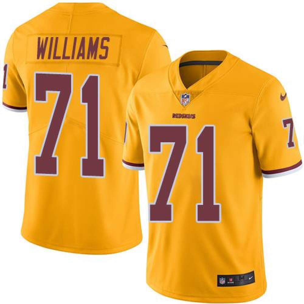 Redskins #71 Trent Williams Gold Youth Stitched NFL Limited Rush Jersey 