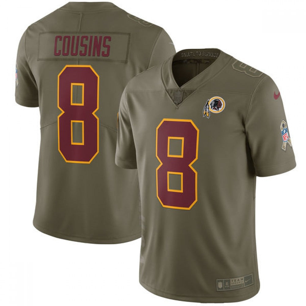Youth Washington Redskins #8 Kirk Cousins Olive Salute to Service Limited Stitched NFL Jersey 
