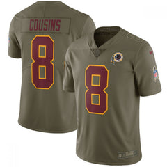 Youth Washington Redskins #8 Kirk Cousins Olive Salute to Service Limited Stitched NFL Jersey 