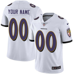 Youth Baltimore Ravens ACTIVE PLAYER Custom White Vapor Untouchable Limited Stitched Jersey 