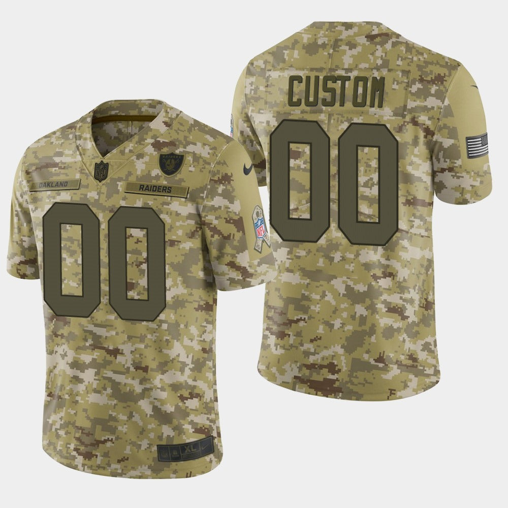 Youth Oakland Raiders ACTIVE PLAYER Custom 2018 Camo Salute To Service Stitched NFL Jersey 