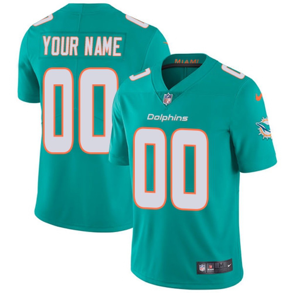 Youth Miami Dolphins ACTIVE PLAYER Custom Aqua Vapor Untouchable Limited Stitched Jersey 