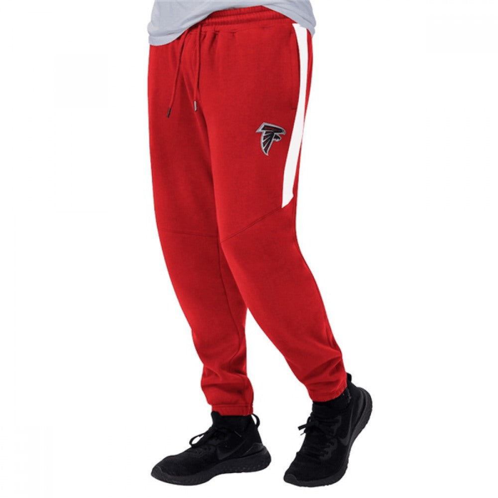 Men's Atlanta Falcons Starter Red/White Goal Post Fleece Pants 