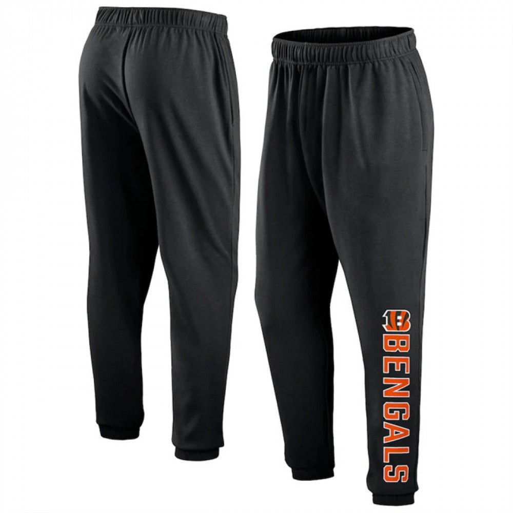 Men's Cincinnati Bengals Black Chop Block Fleece Sweatpants 1 
