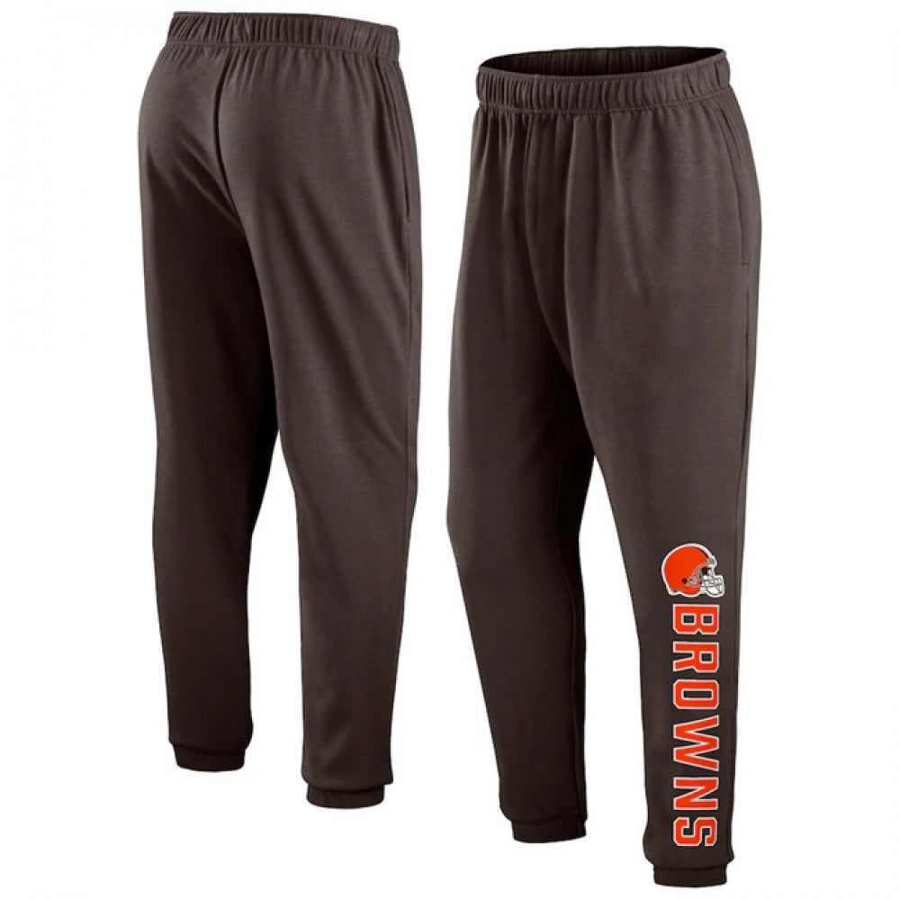 Men's Cleveland Browns Brown Chop Block Fleece Sweatpants 