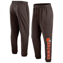 Men's Cleveland Browns Brown Chop Block Fleece Sweatpants 