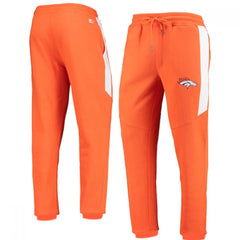 Men's Denver Broncos Starter Orange/White Goal Post Fleece Pants 