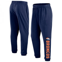 Men's Denver Broncos Navy Chop Block Fleece Sweatpants 