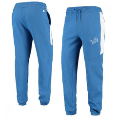 Men's Detroit Lions Starter Blue/White Goal Post Fleece Pants 