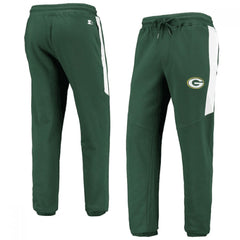 Men's Green Bay Packers Starter Green/White Goal Post Fleece Pants 