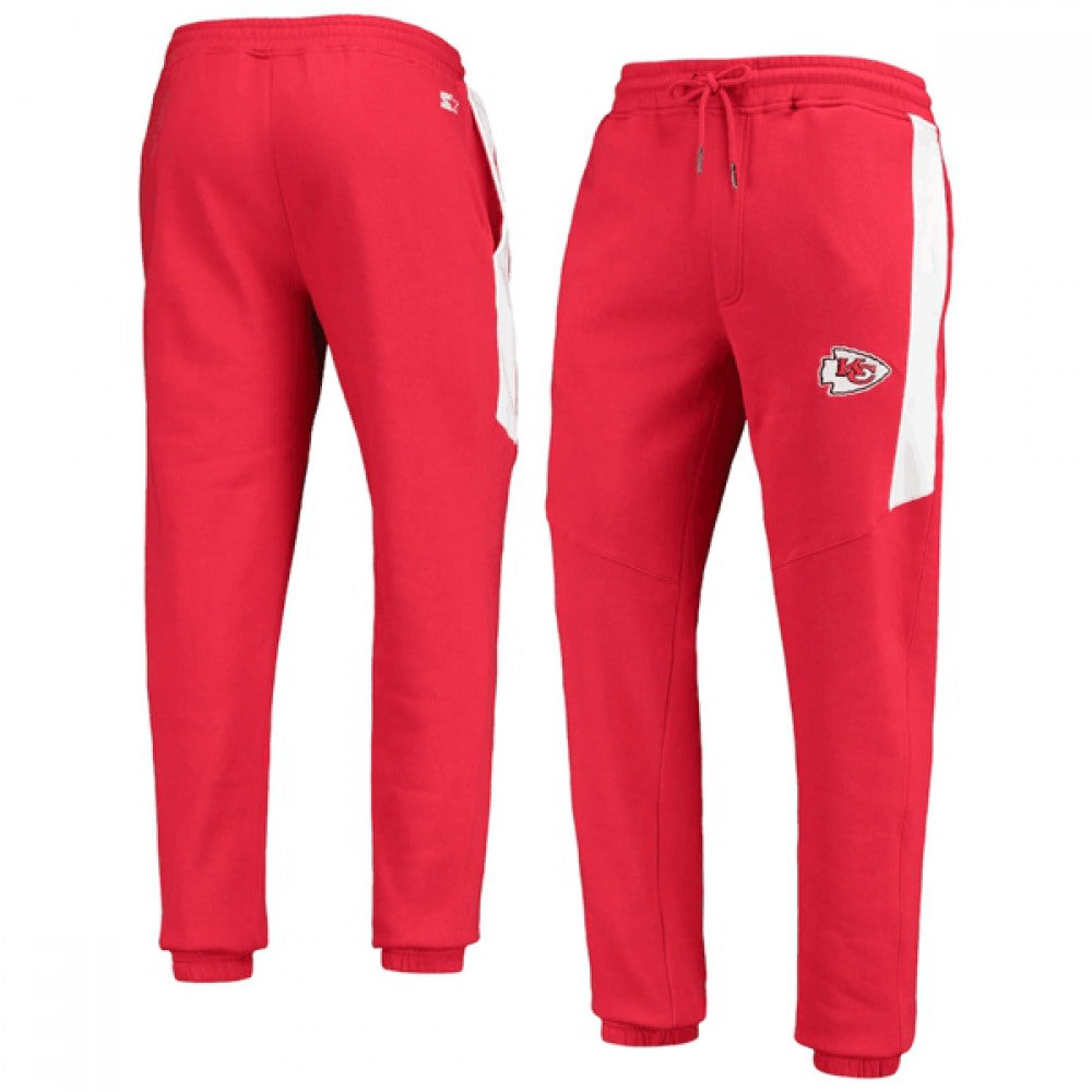 Men's Kansas City Chiefs Starter Red /White Goal Post Fleece Pants 