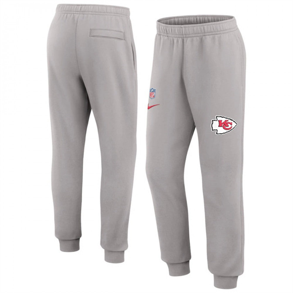 Men's Kansas City Chiefs Grey Chop Block Fleece Sweatpants 