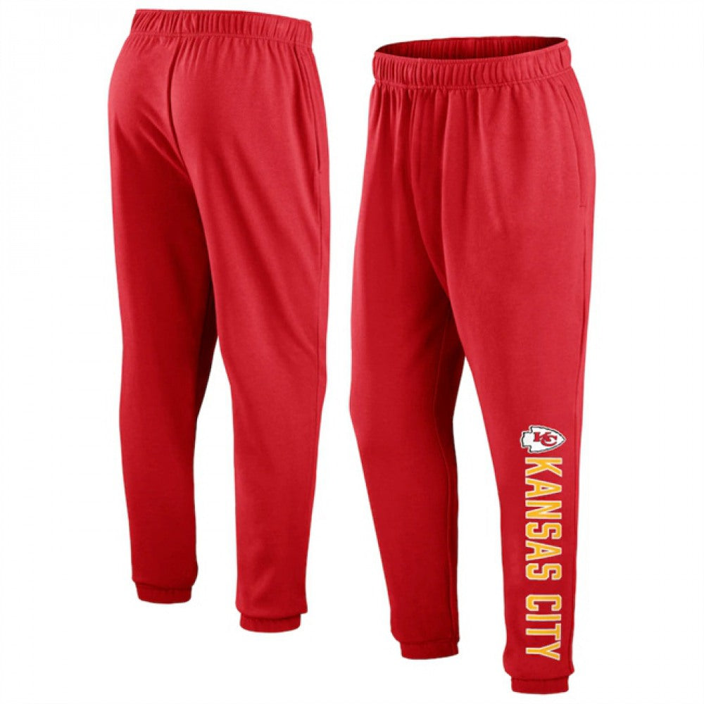 Men's Kansas City Chiefs Red Chop Block Fleece Sweatpants 