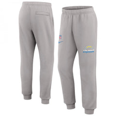 Men's Los Angeles Chargers Grey Chop Block Fleece Sweatpants 