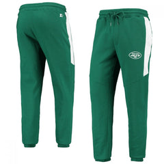 Men's New York Jets Starter Green/White Goal Post Fleece Pants 