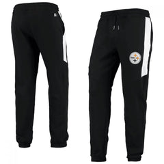 Men's Pittsburgh Steelers Starter Black/White Goal Post Fleece Pants 