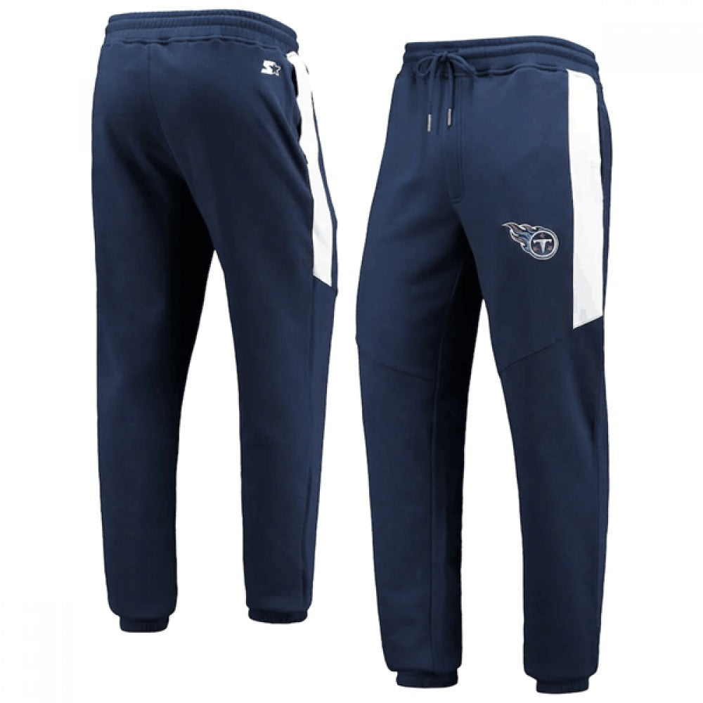 Men's Tennessee Titans Starter Blue/White Goal Post Fleece Pants 