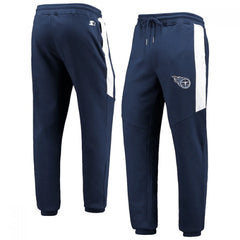 Men's Tennessee Titans Starter Blue/White Goal Post Fleece Pants 