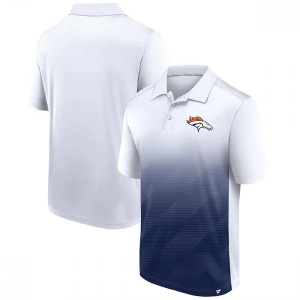 Men's Denver Broncos White/Navy Iconic Parameter Sublimated Polo 