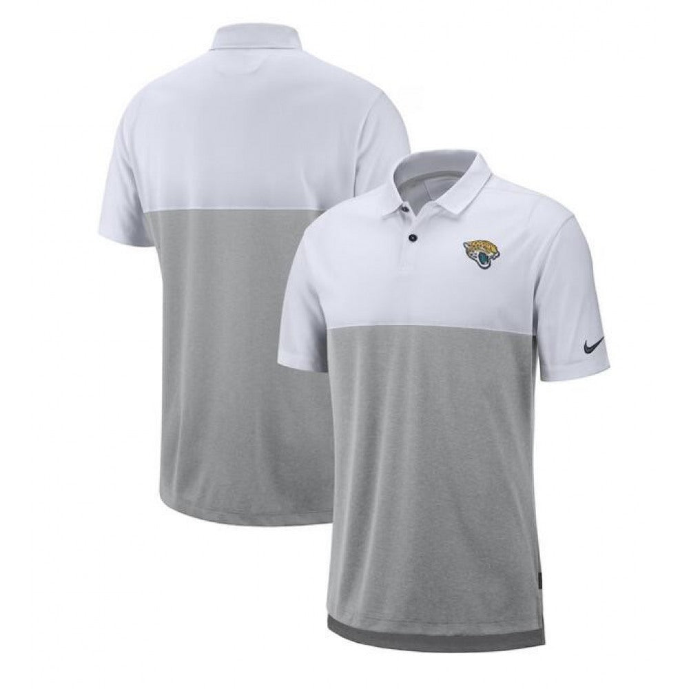 Men's Jacksonville Jaguars White/Gray Sideline Early Season Performance Polo 