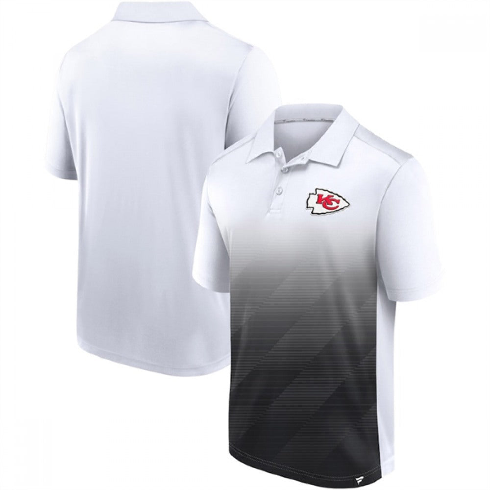 Men's Kansas City Chiefs White/Black Iconic Parameter Sublimated Polo 