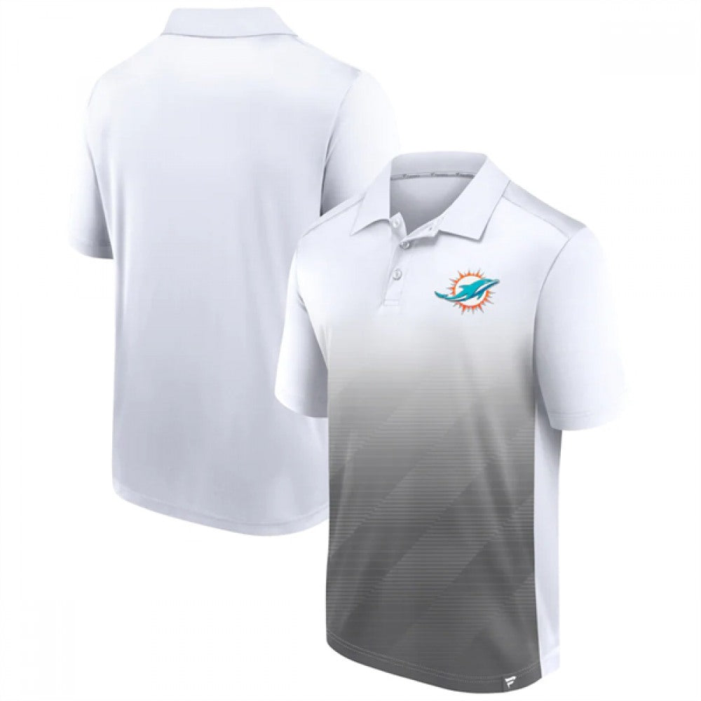 Men's Miami Dolphins White/Grey Iconic Parameter Sublimated Polo 