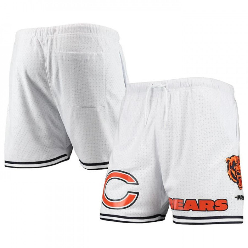 Men's Chicago Bears White Mesh Shorts 