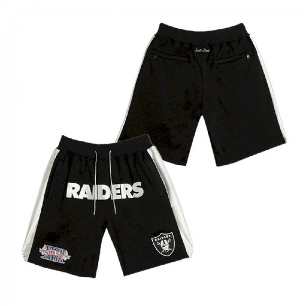 Men's Las Vegas Raiders Just Don Black Shorts (Run Smaller) 