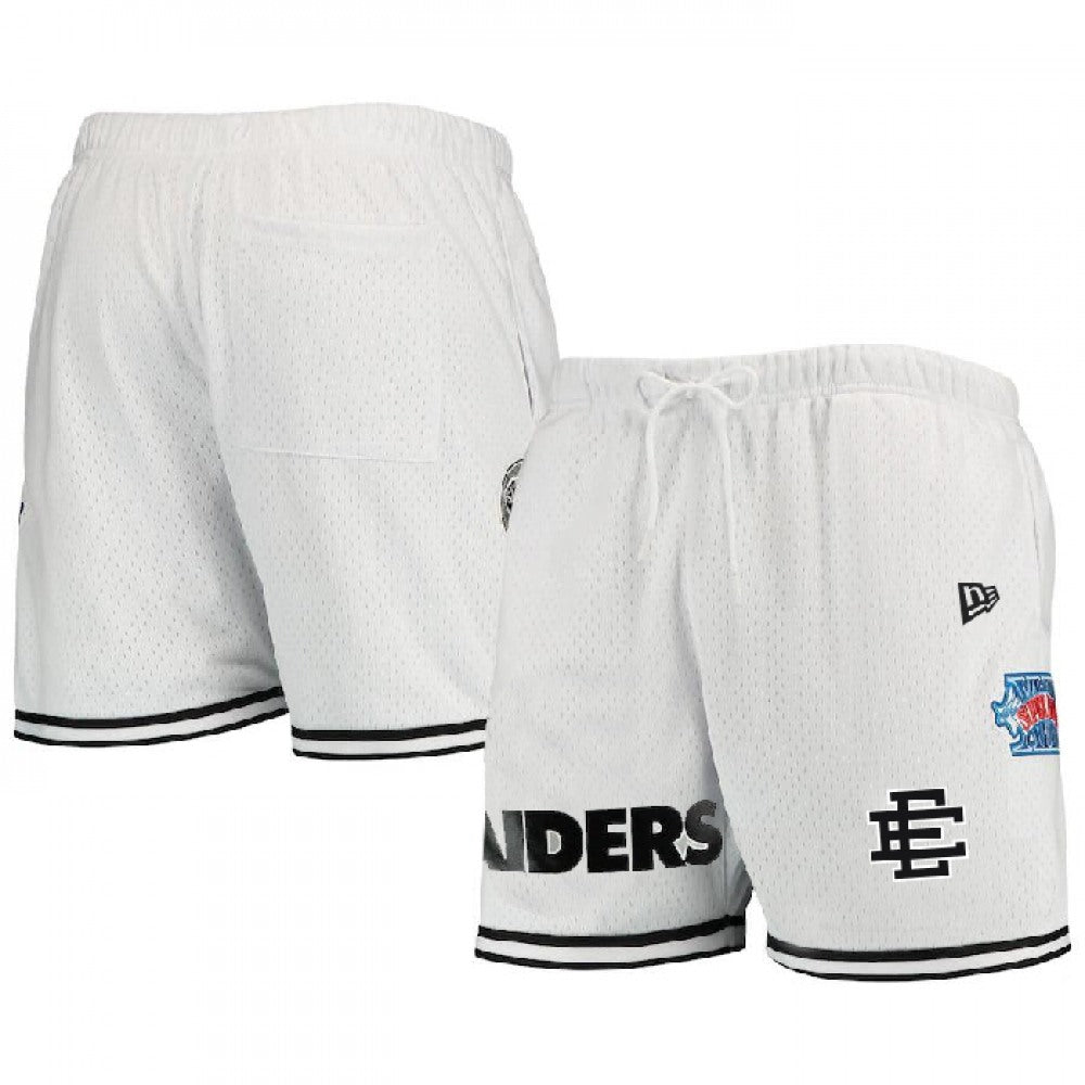 Men's Las Vegas Raiders Pro White/Black Shorts 001 