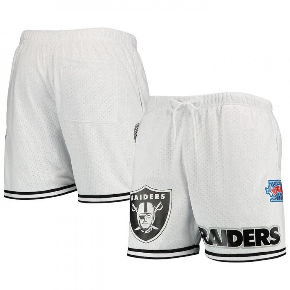 Men's Las Vegas Raiders White Mesh Shorts 