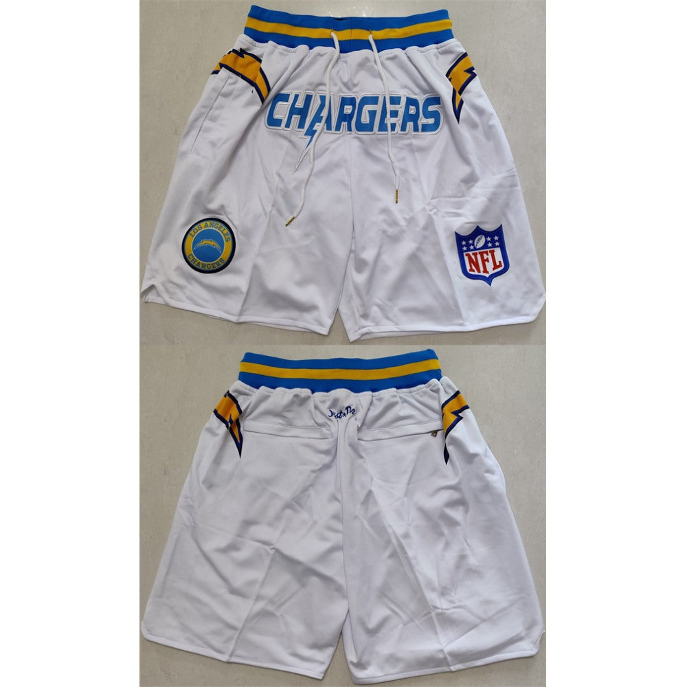 Men's Los Angeles Chargers White Shorts (Run Small) 