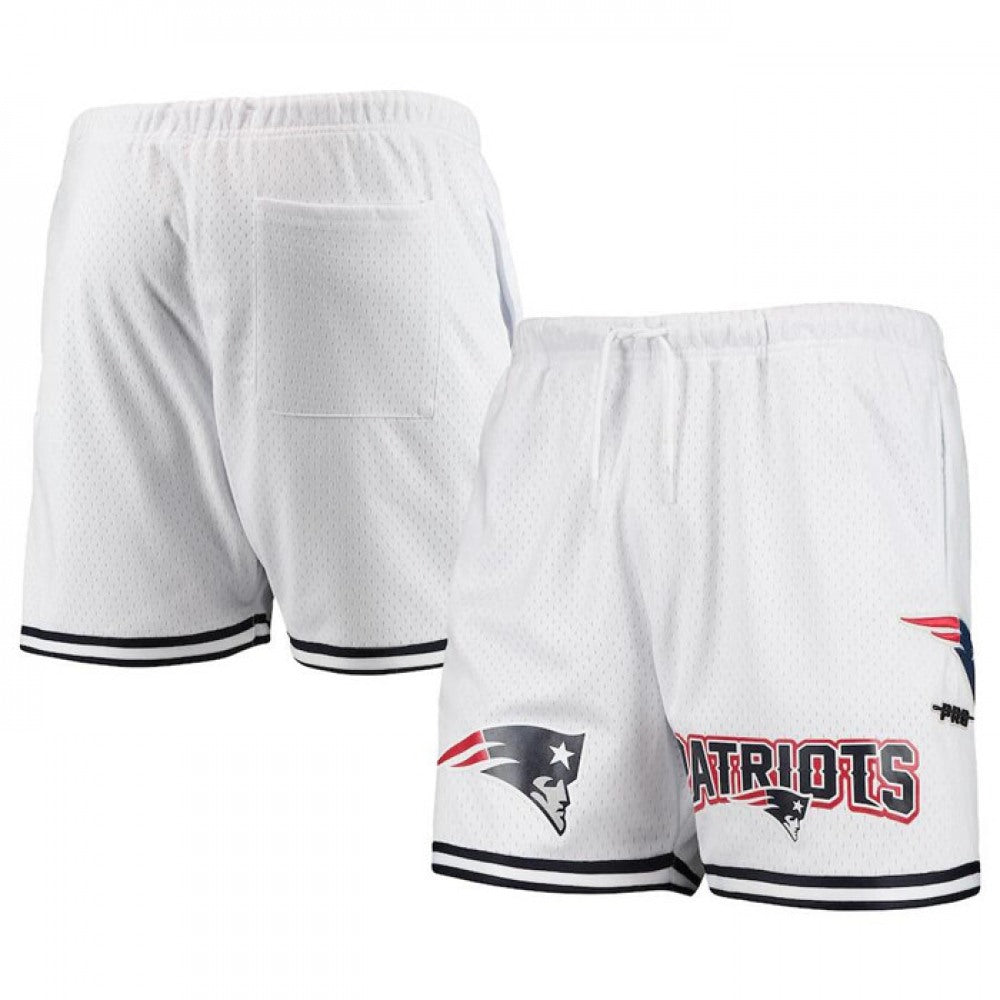 Men's New England Patriots White Mesh Shorts 
