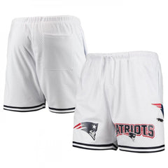 Men's New England Patriots White Mesh Shorts 