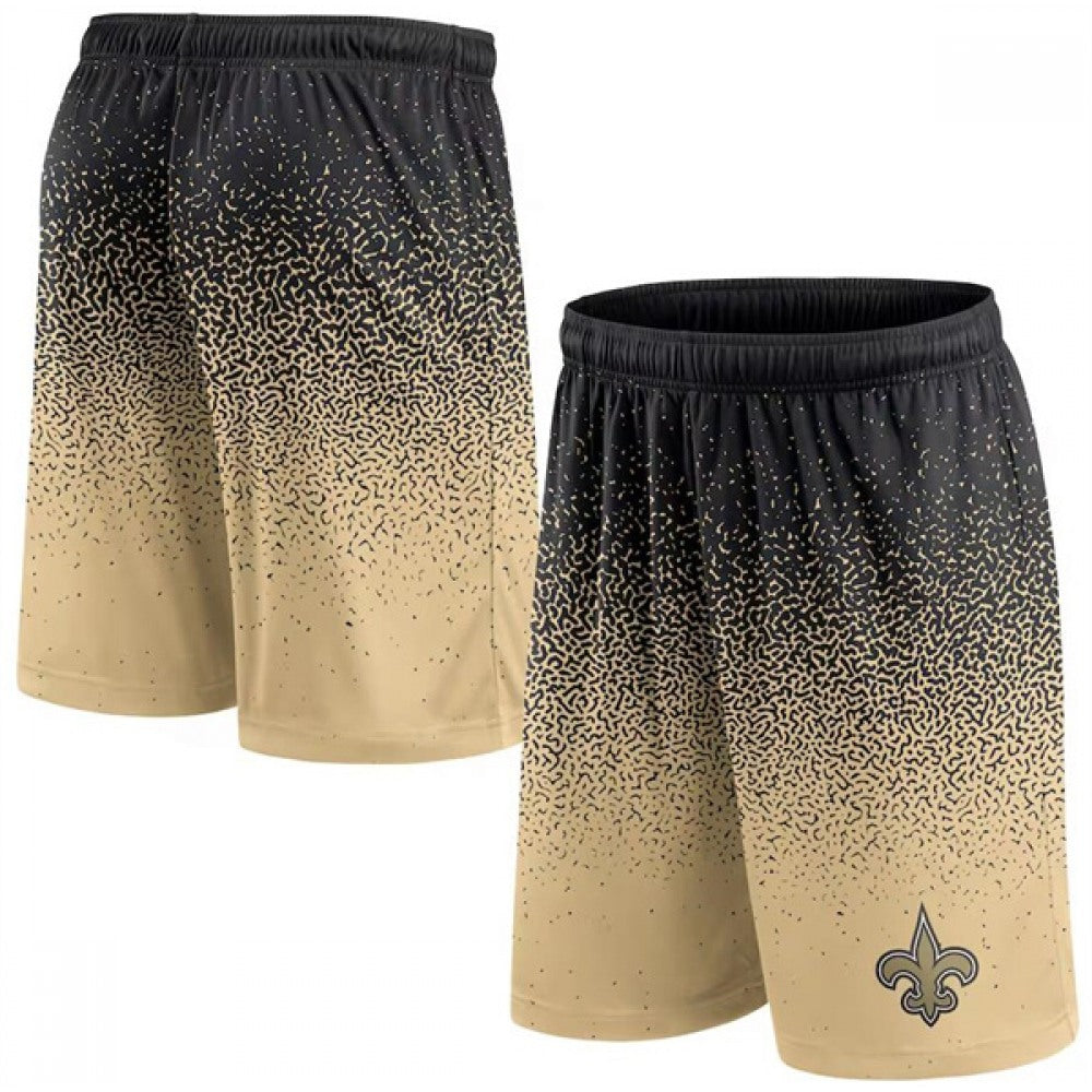 Men's New Orleans Saints Black/Gold Ombre Shorts 