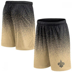 Men's New Orleans Saints Black/Gold Ombre Shorts 