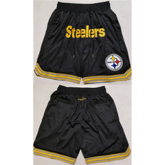 Men's Pittsburgh Steelers Black Shorts (Run Small) 
