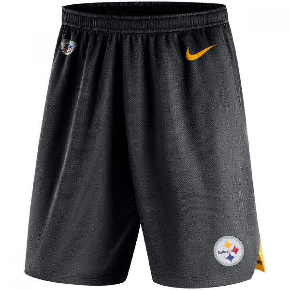 Men's Pittsburgh Steelers Black Knit Performance Shorts 