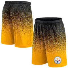 Men's Pittsburgh Steelers Black/Gold Ombre Shorts 