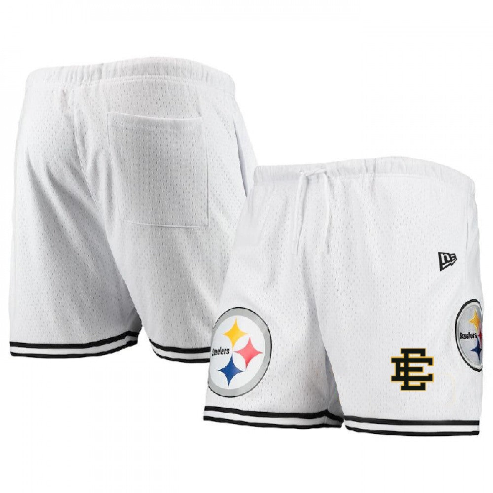 Men's Pittsburgh Steelers Pro White/Black Shorts 001 