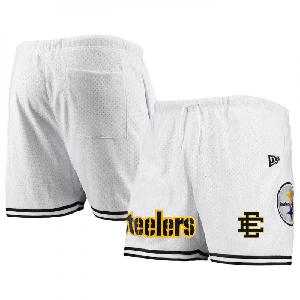 Men's Pittsburgh Steelers Pro White/Black Shorts 
