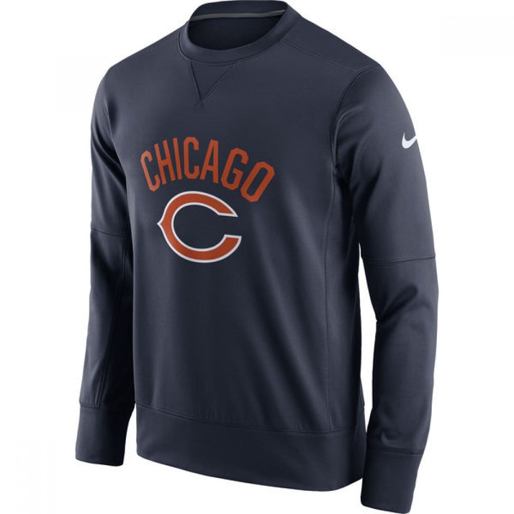 Men's Chicago Bears Navy Sideline Circuit Performance Sweatshirt 