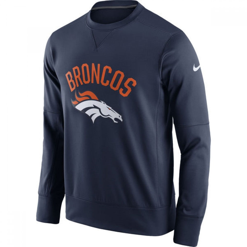 Men's Denver Broncos Navy Sideline Circuit Performance Sweatshirt 