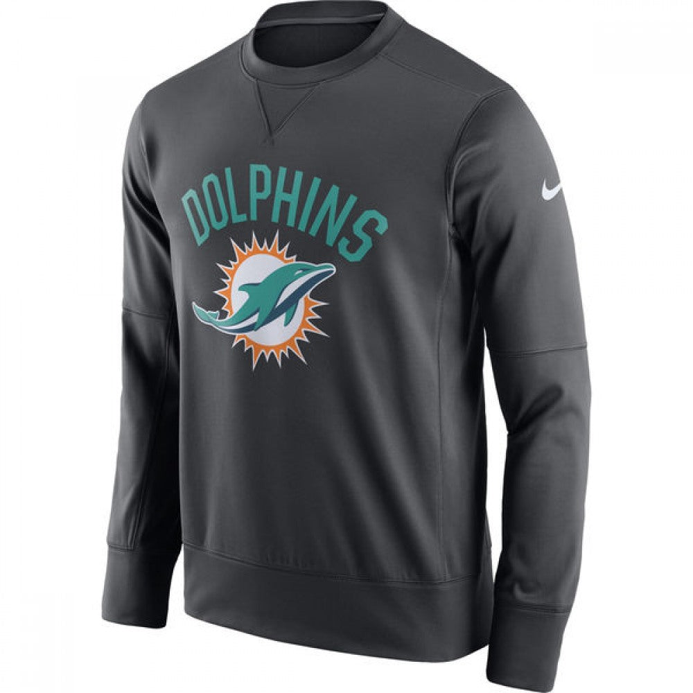 Men's Miami Dolphins Black Sideline Circuit Performance Sweatshirt 