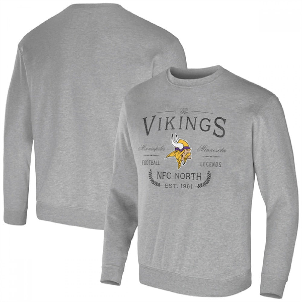 Men's Minnesota Vikings Gray Darius Rucker Collection Pullover Sweatshirt 