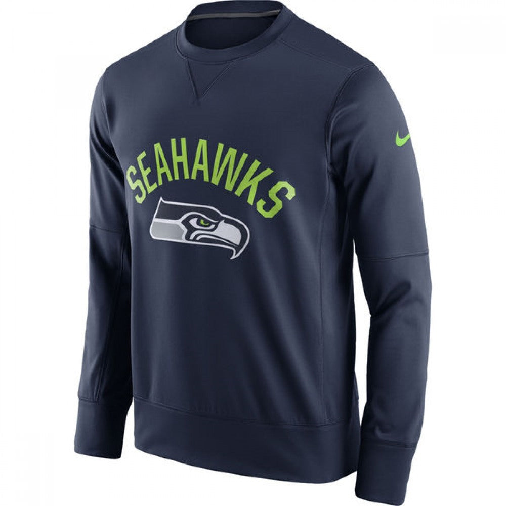 Men's Seattle Seahawks 2019 Navy Sideline Circuit Performance Sweatshirt 