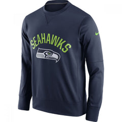 Men's Seattle Seahawks 2019 Navy Sideline Circuit Performance Sweatshirt 